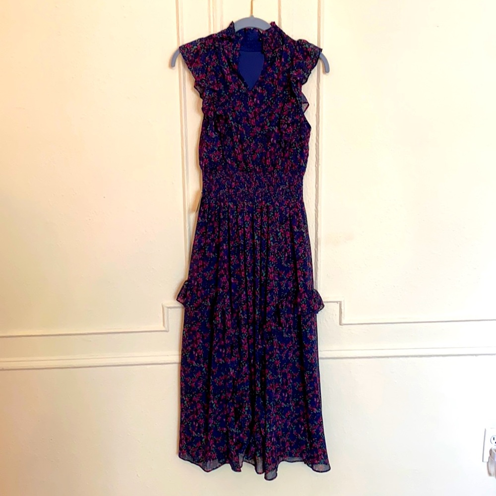 Lulu’s Evelina Floral Mock Neck Midi